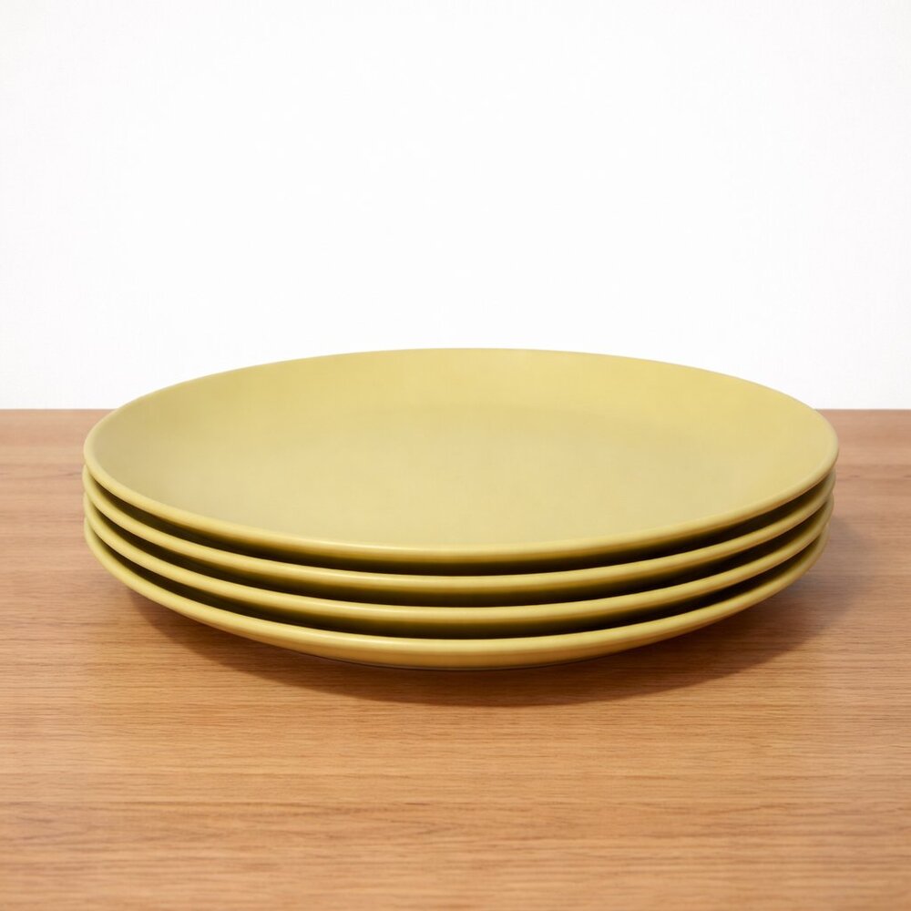 MAPLEX | Mustard Yellow Retro Melamine Small Plates - Set of 4